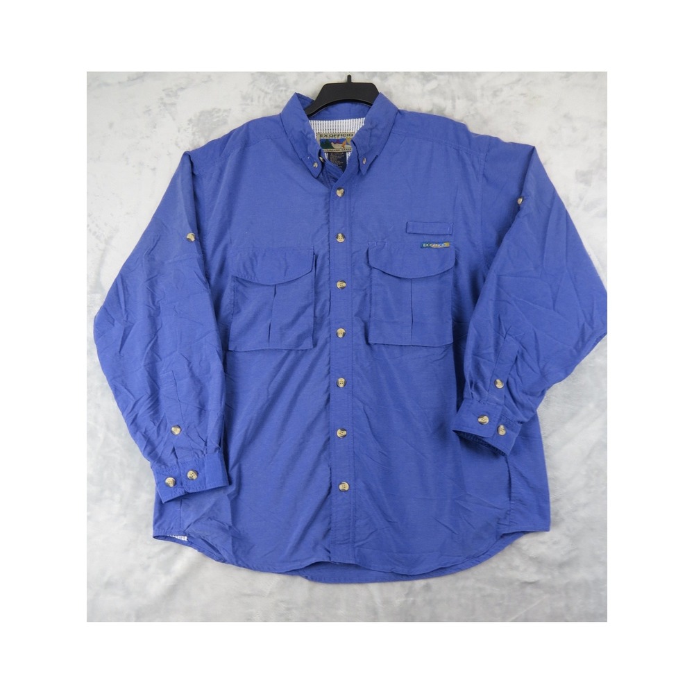 Ex Officio Vented Fishing Shirt XL Blue Outdoorsy Gorpcore Travel Ready